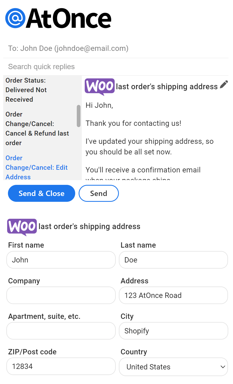 AtOnce WooCommerce app